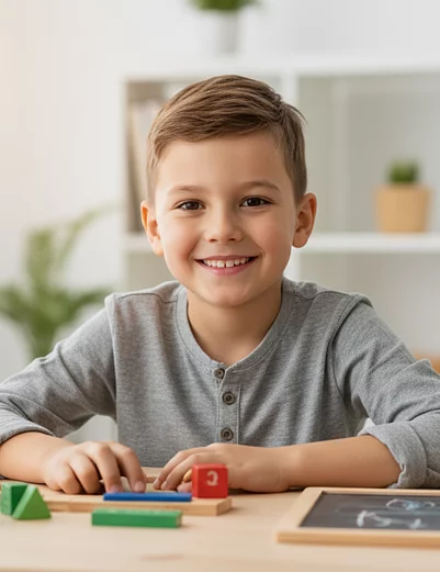 Lernendes Kind Lernendes Kind in einem hellen privatem Raum